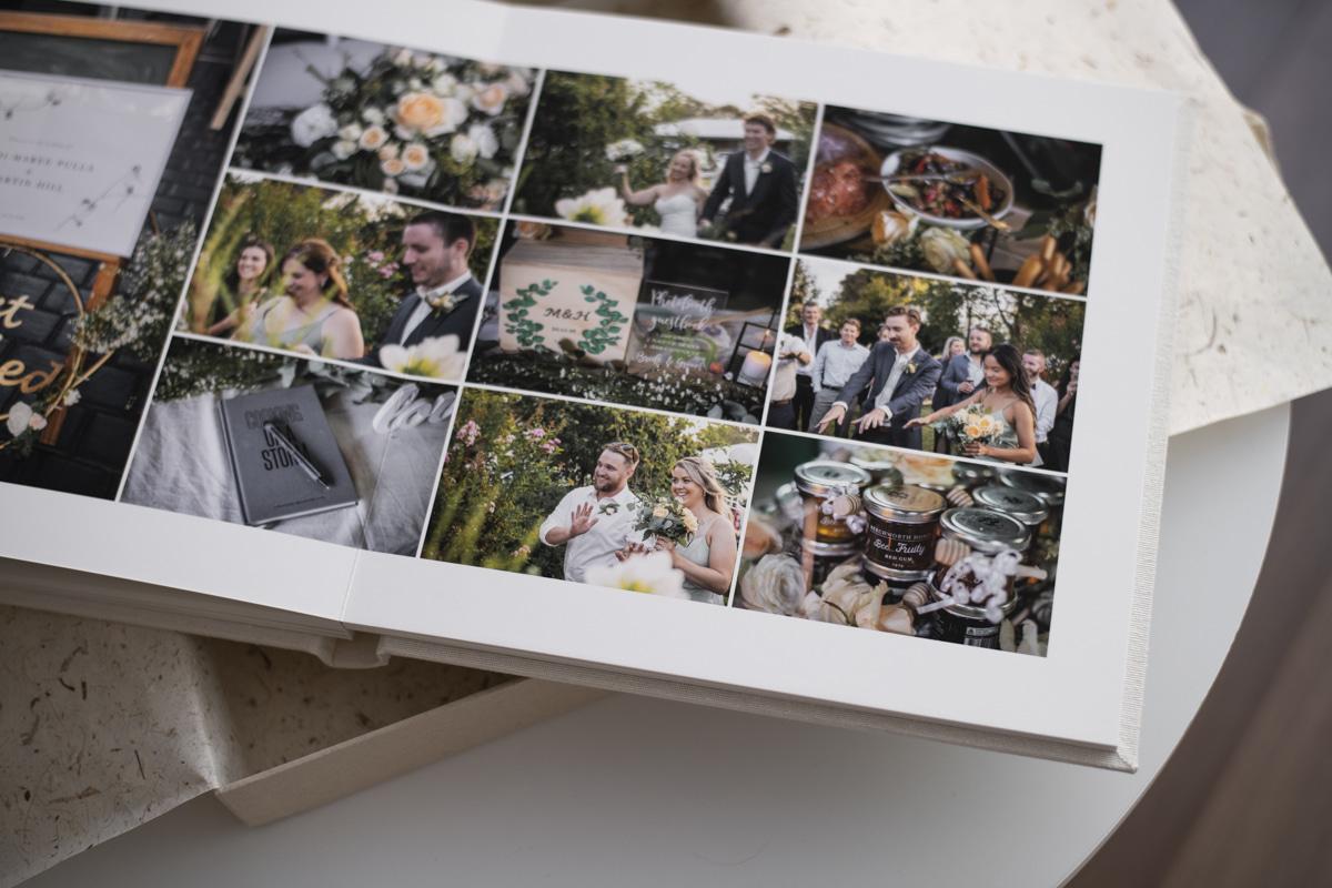 Galerie de photos de mariage organisée montrant une collection de photos d'invités